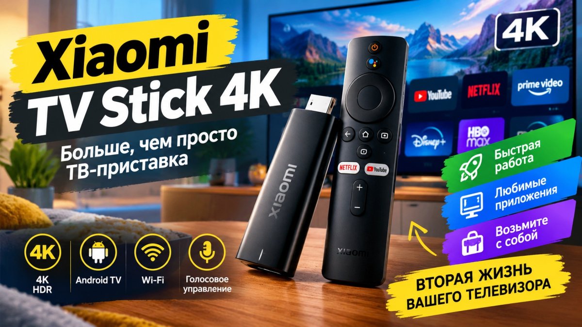 Xiaomi TV Stick 4K: как превратить старый телевизор в мощный Smart TV за 5 минут