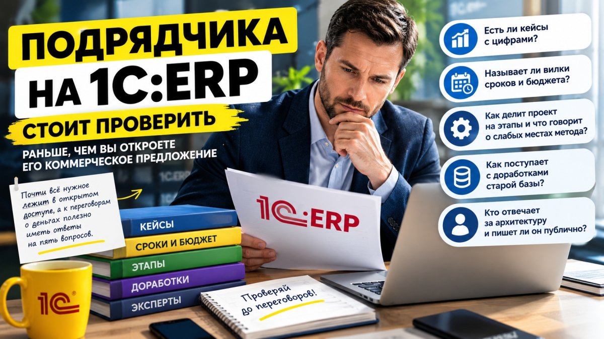 Как выбрать интегратора для внедрения 1С:ERP и не ошибиться