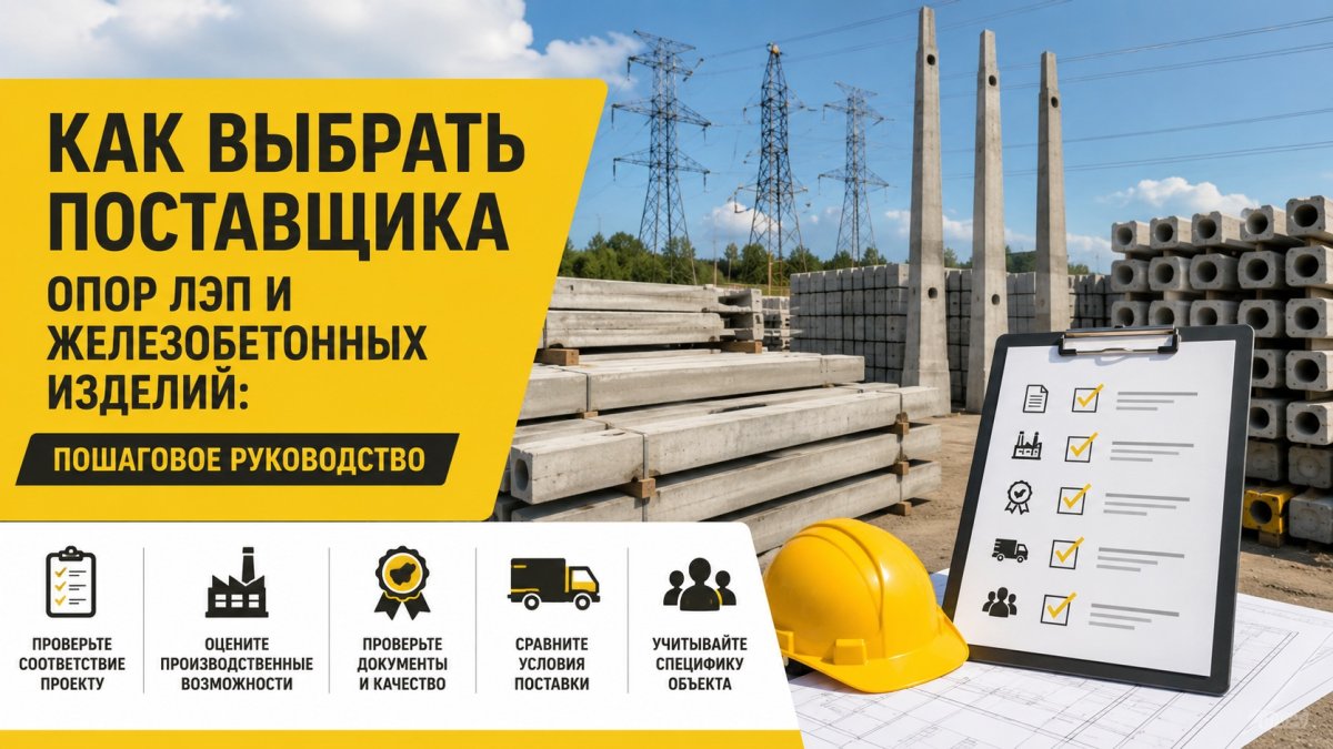 Как выбрать поставщика опор ЛЭП и железобетонных изделий: пошаговое руководство