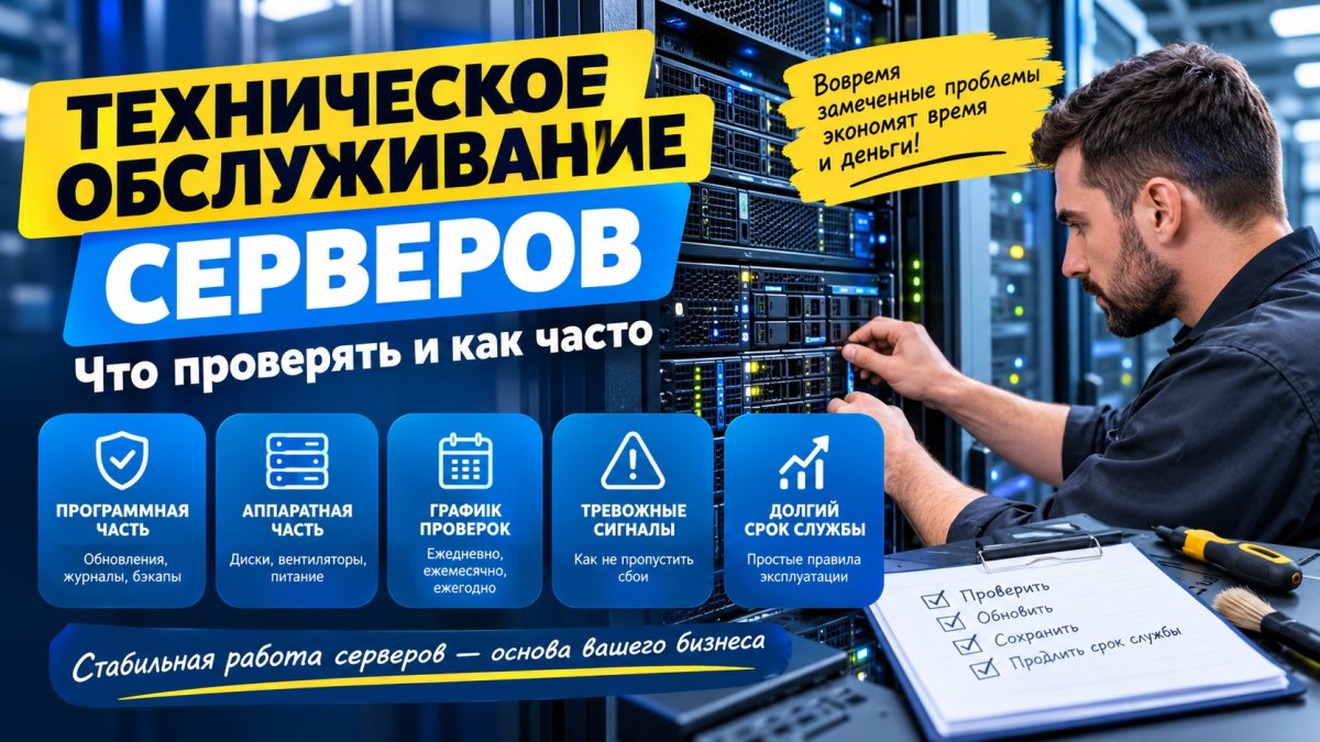 Техническое обслуживание серверов: что проверять и как часто
