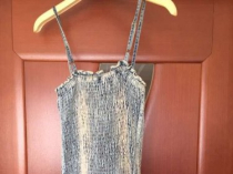 Комбинезон elisabetta franchi celyn m 46 27 б/у шорты джинсовый резинка голубой синий оборки лето