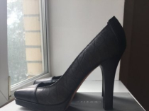 Туфли gianmarco lorenzi италия 39 размер кожа черные платформа 1см каблук 10 шпилька женские кожаные